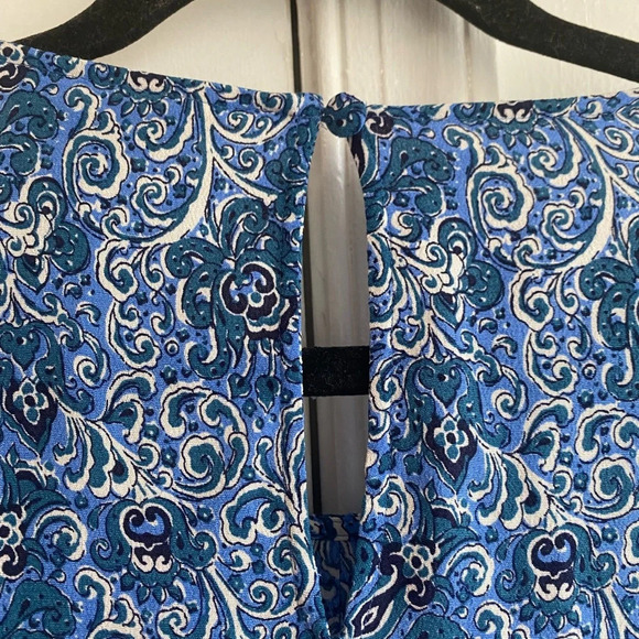 NWT Boden pleated Peplum Blue Print Long Sleeve Mini Dress Size 16-18 - Picture 7 of 11